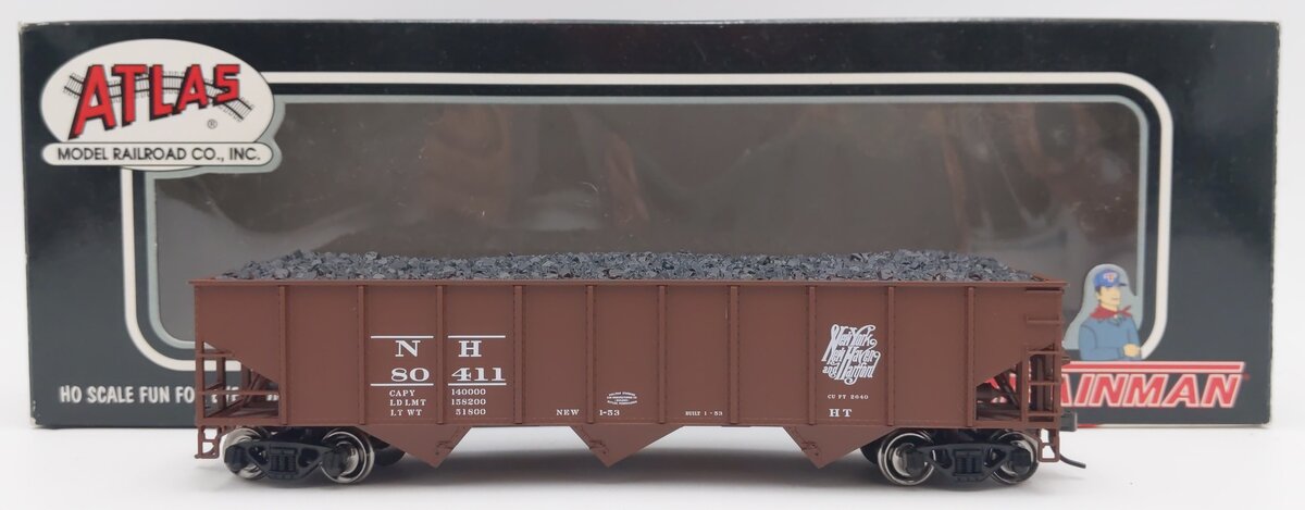 Atlas 1192 HO Scale New Haven AAR 70-Ton 9-Panel Hopper Car #80411