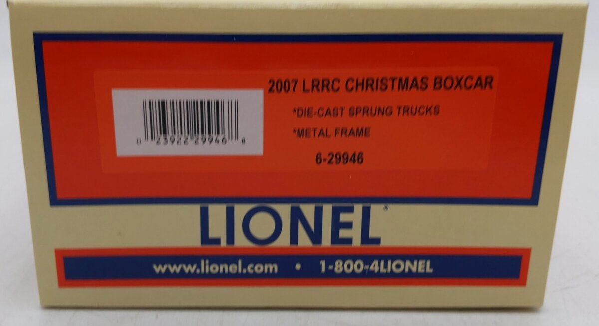 Lionel 6-29946 O Gauge 2007 LRRC Christmas Boxcar LN/Box