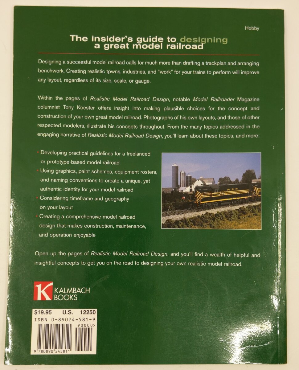 Realistic Model Railroad Design Paperback Book By Tony Koester VG