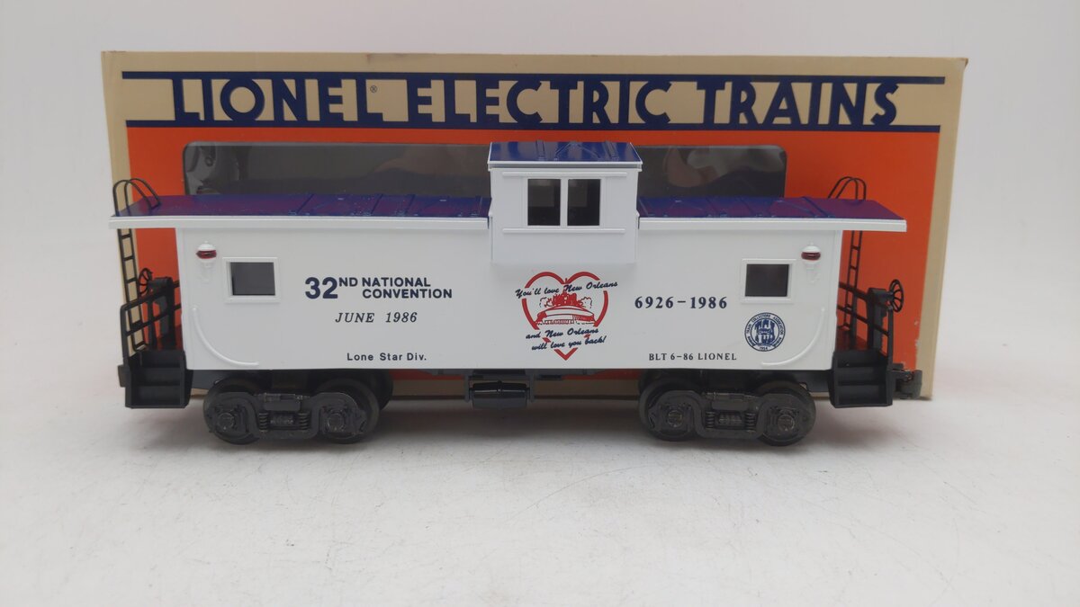 Lionel 6-6926 O Gauge 1986 TCA Wide-Vision Caboose EX/Box