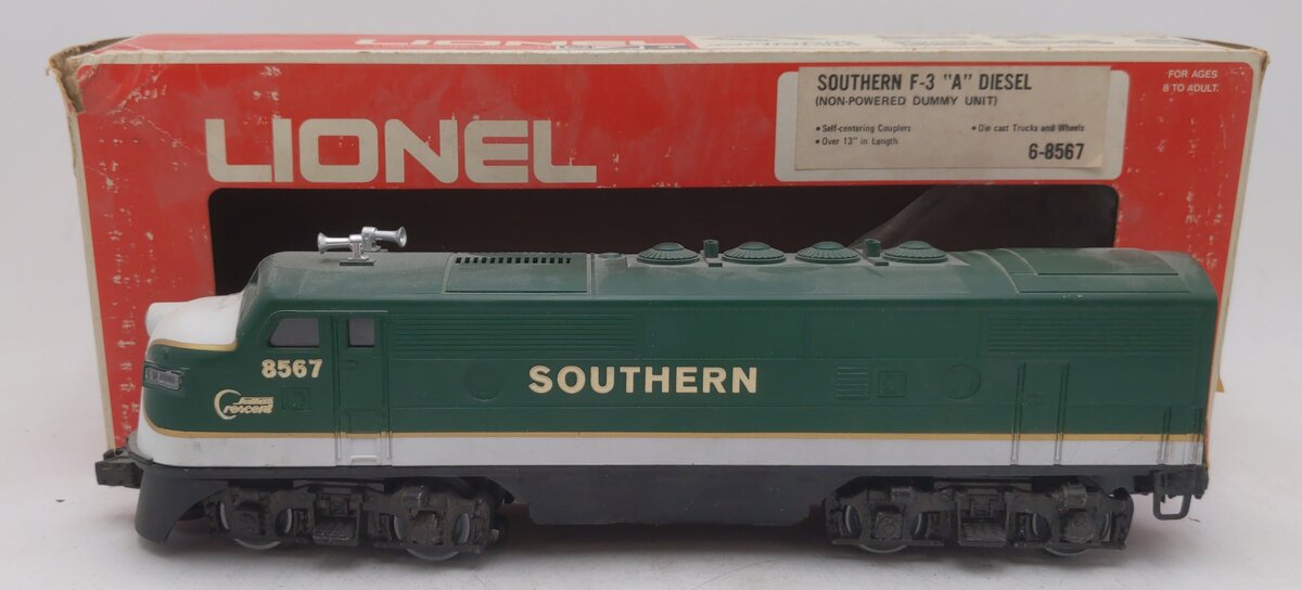 Lionel 6-8567 O Gauge Southern F3 A Non-Powered Diesel Locomotive EX/Box