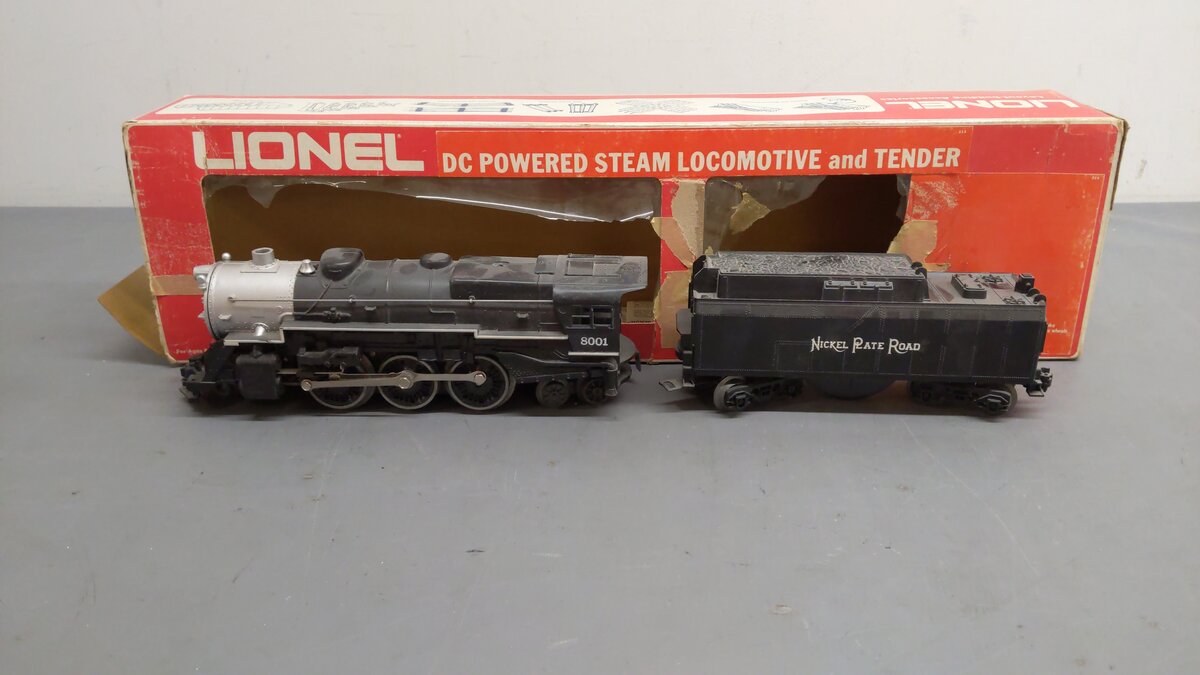 Lionel 6-8001 2-6-4 NKP Steam Locomotive & Tender #8001 EX/Box