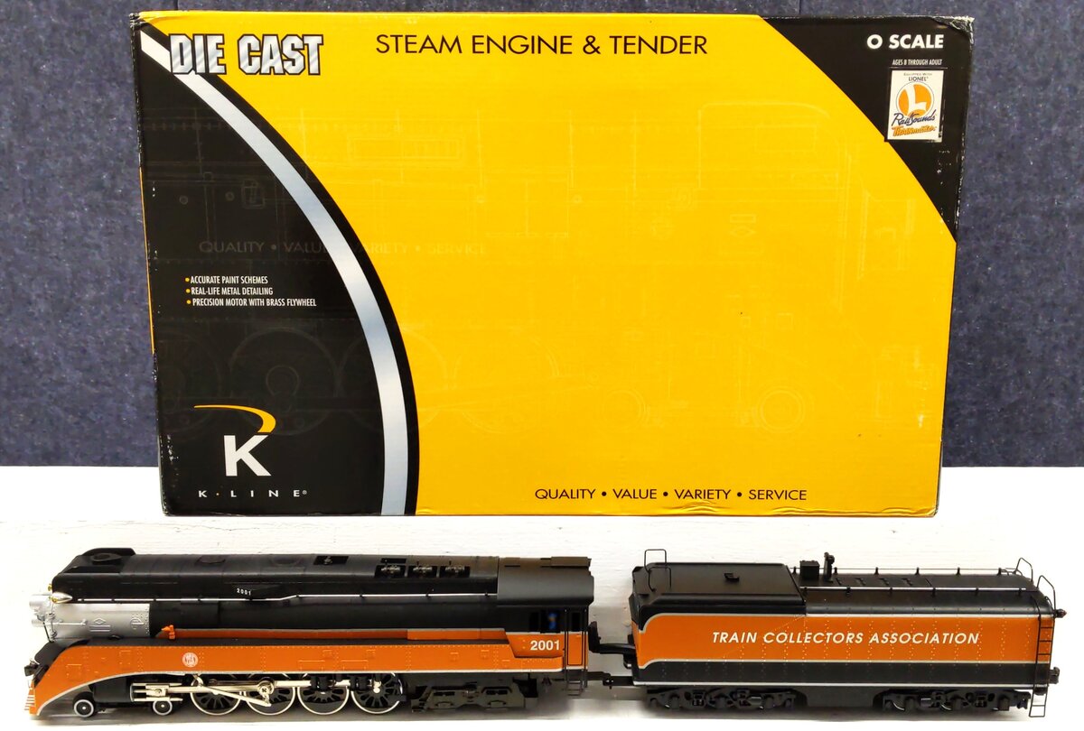 K-Line K3685-2000 O Gauge TCA GS-4 4-8-4 Steam Locomotive & Tender #2001 LN/Box