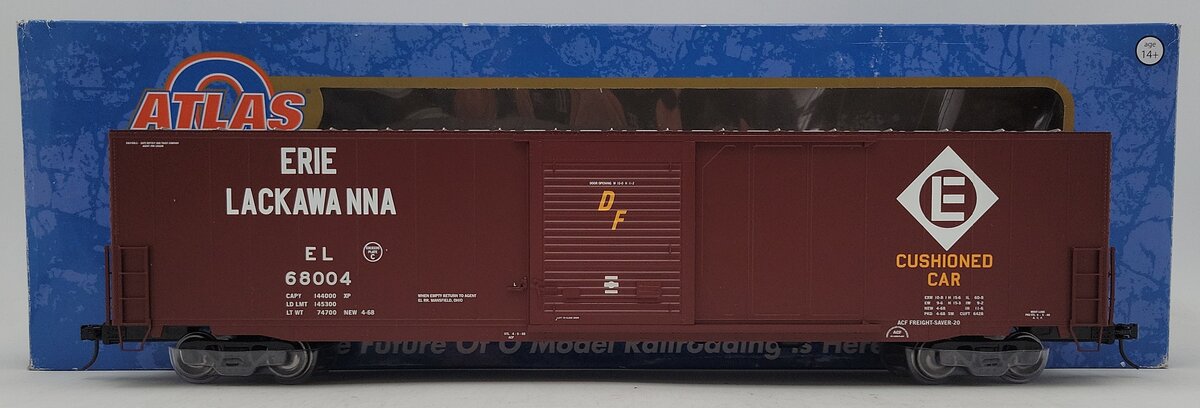 Atlas 3006909-1 O Gauge Erie Lackawanna 60' Auto Parts Boxcar #68004 (2-Rail) LN/Box