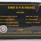 Weaver O 2-Rail New York Central  EMD E-8 (Two Tone Gray) B Diesel Locomotive LN/Box