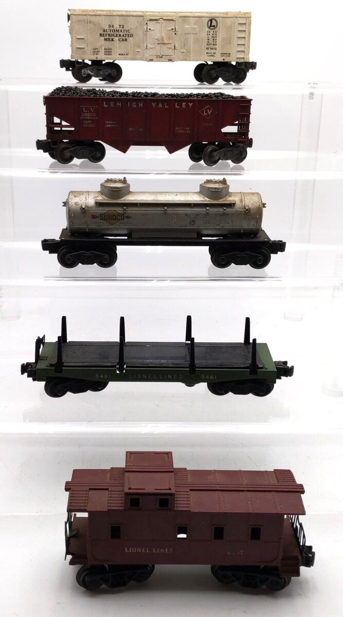 Lionel Vintage O Gauge Freight Cars #3472,3461,25000,6017,6465 [5] VG