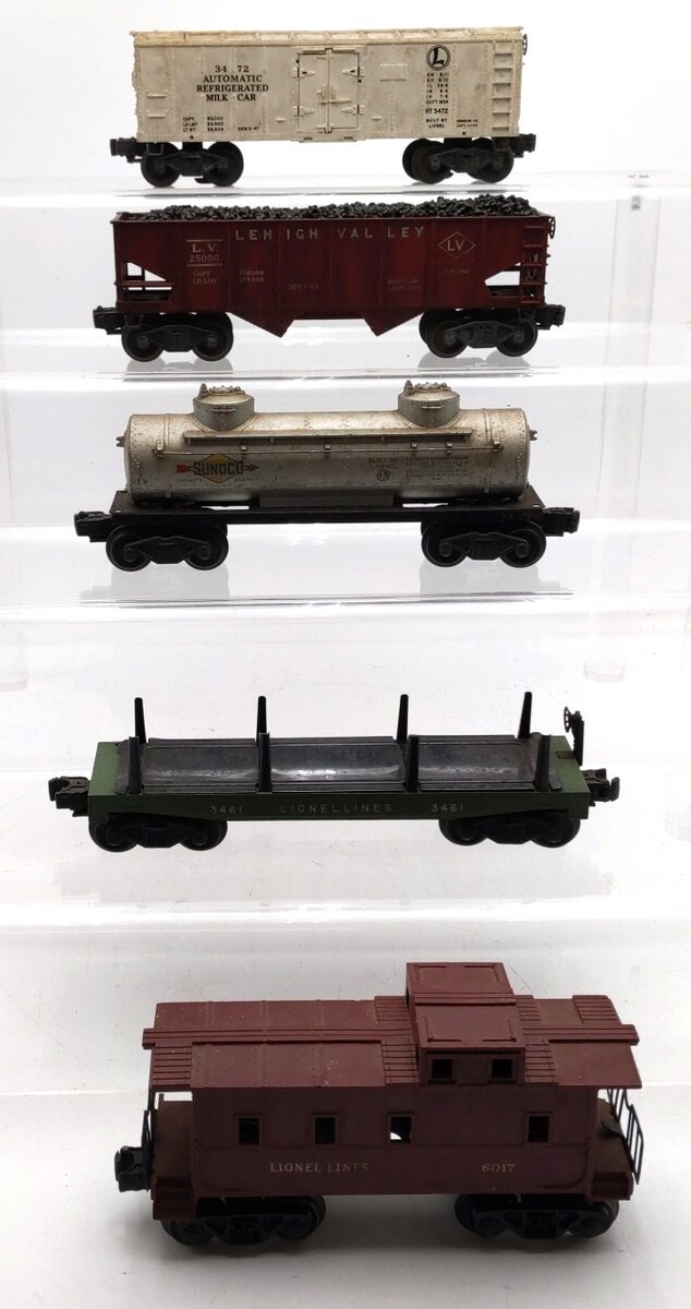Lionel Vintage O Gauge Freight Cars #3472,3461,25000,6017,6465 [5] VG