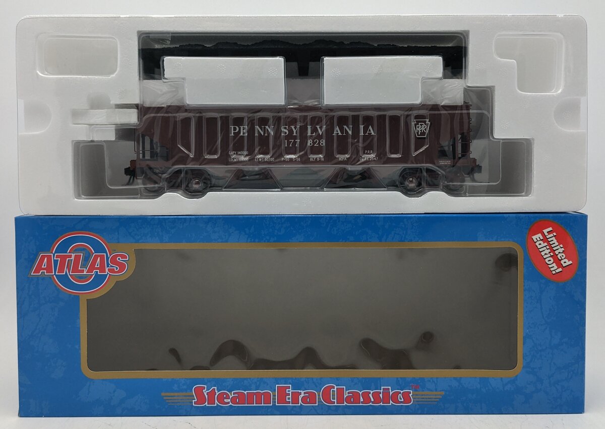 Atlas 7777-1 O Scale PRR (Shadow Keystone) H21a Hopper Car #177828 (2-Rail) MT/Box