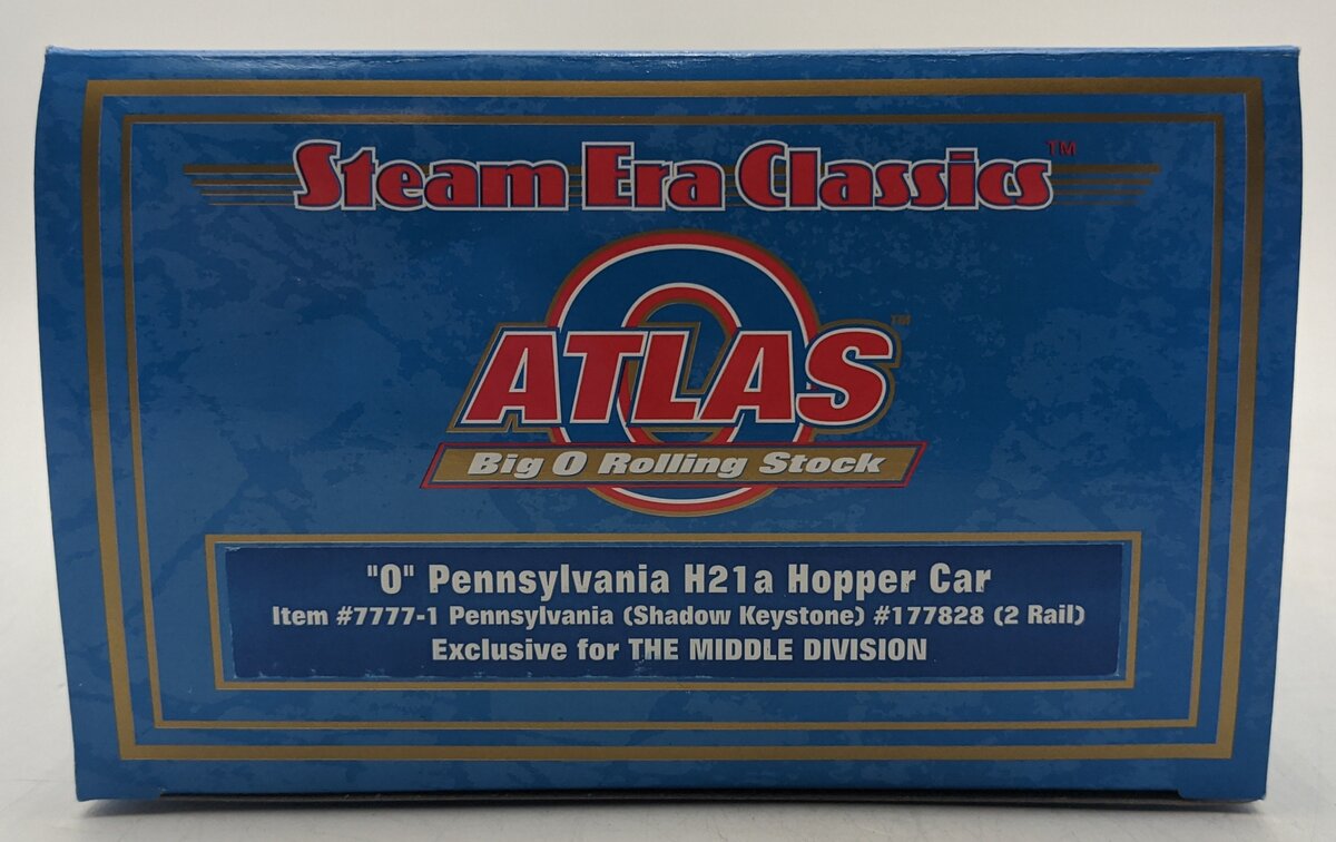 Atlas 7777-1 O Scale PRR (Shadow Keystone) H21a Hopper Car #177828 (2-Rail) MT/Box