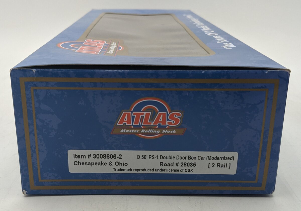 Atlas 3008606-2 O C&O 50' PS-1 Double-Door Boxcar #28035 (2-Rail) LN/Box
