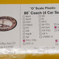 Golden Gate Depot O Scale Plastic NYC 2-Tone Gray 80' 4-Car Coach Set (2Rail) EX/Box