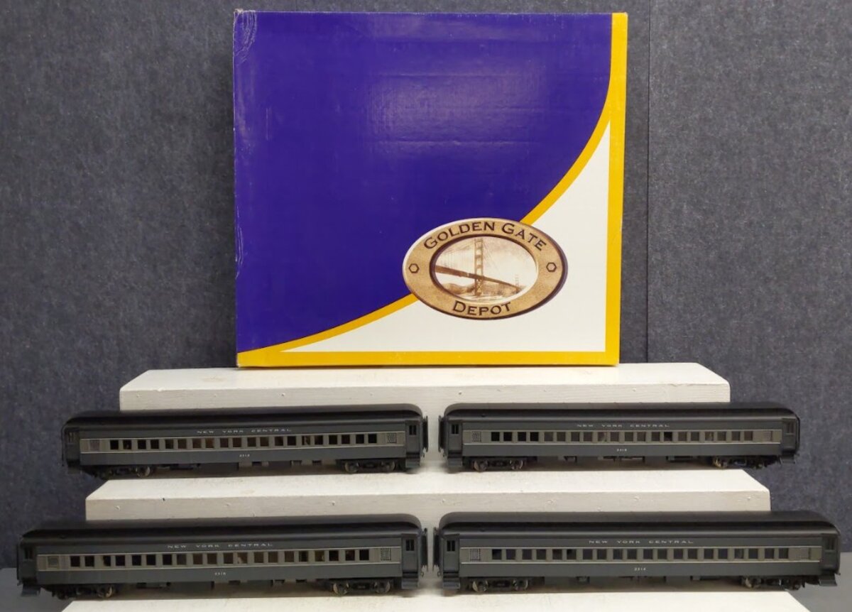 Golden Gate Depot O Scale Plastic NYC 2-Tone Gray 80' 4-Car Coach Set (2Rail) EX/Box