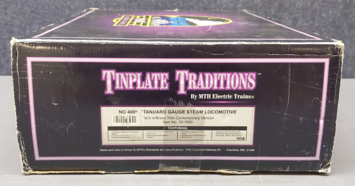 MTH 10-1060 Std Gauge NYC Tinplate 400E Steam Locomotive and Tender w/PS1 EX/Box