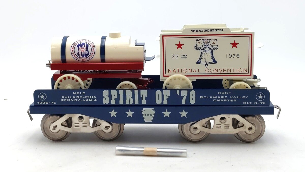 McCoy 1000-76 Standard Gauge TCA Spirit of 1976 Flatcar with Load EX