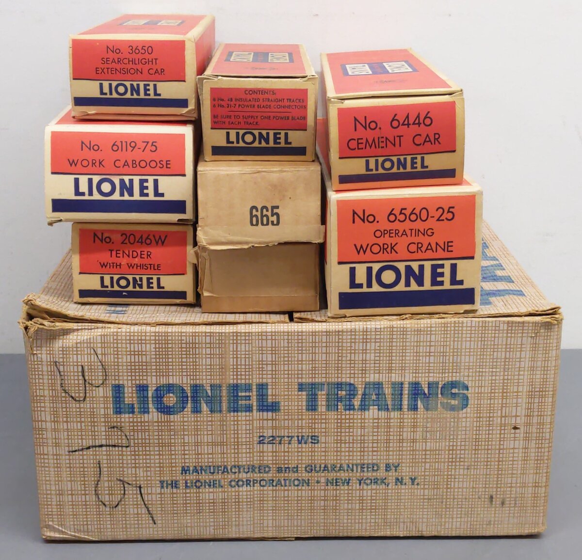 Lionel 2277WS Vintage O 665 Work Train Set VG/Box