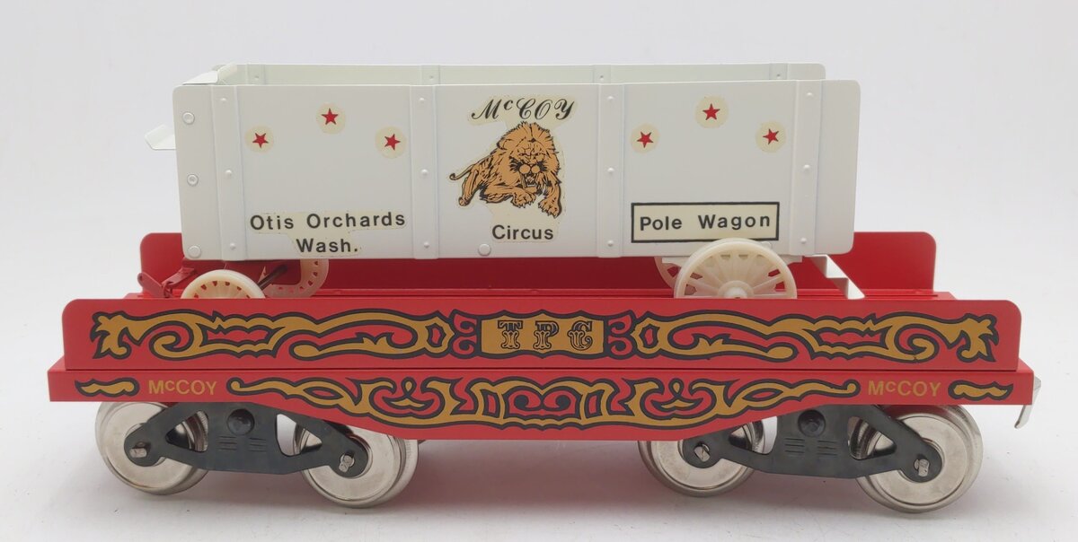 McCoy 256 Standard Gauge TPC Circus Flatcar with Lion Pole Wagon EX/Box