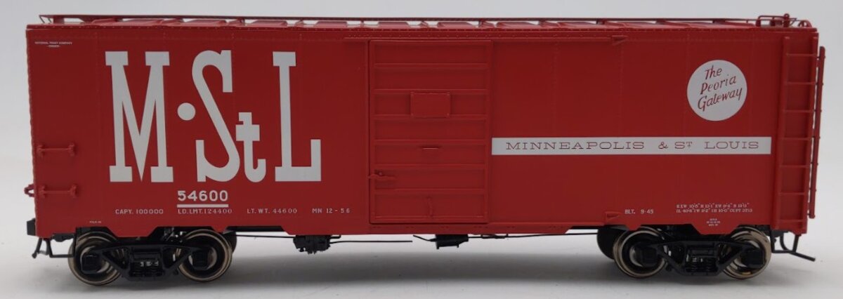 Atlas 9571-1 O Scale M&St.L 1937 40' AAR Single Door Box Car #54600 (2Rail) EX/Box