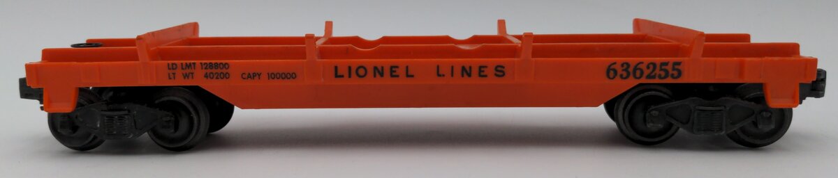 Lionel 6362-55 Vintage O Flat Car w/ 3 Trucks--Serif Letter Version VG