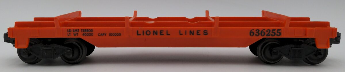Lionel 6362-55 Vintage O Flat Car w/ 3 Trucks--Serif Letter Version VG