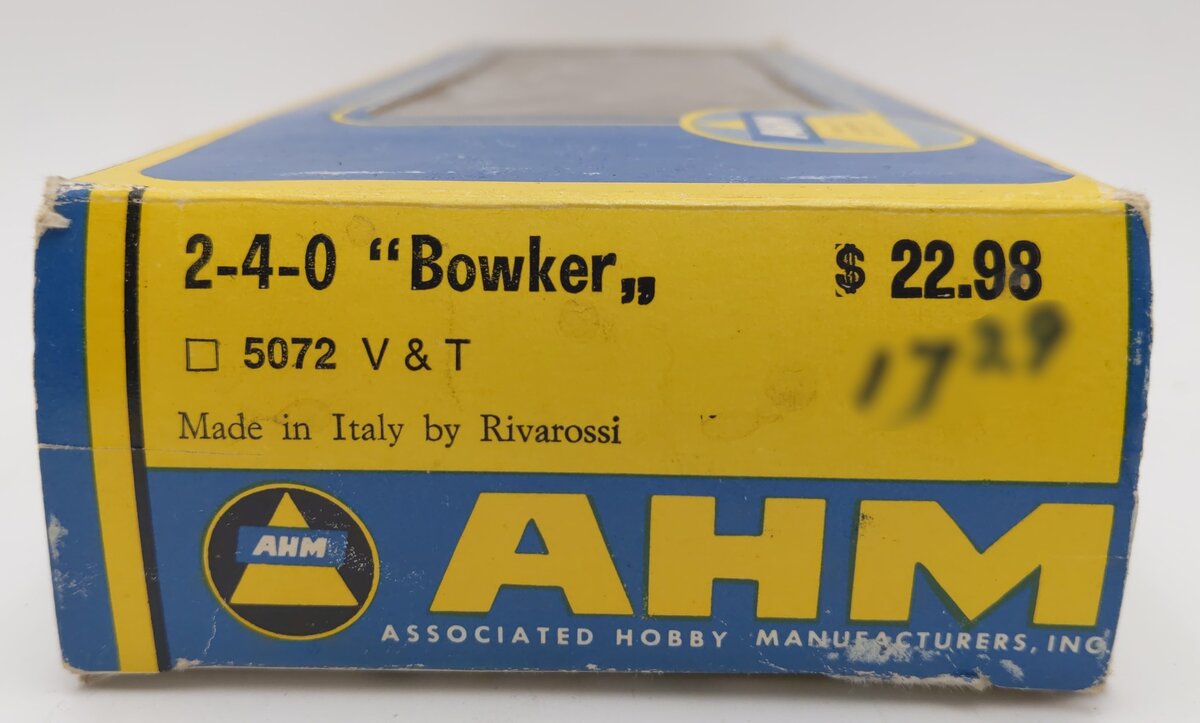 AHM 5072 HO Scale V&TRR 2-4-0 Steam Locomotive & Tender EX/Box