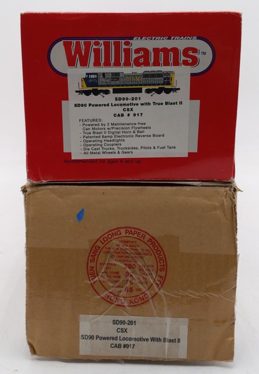 Williams SD90-201 O Gauge CSX SD-90 Diesel Locomotive #917 EX/Box