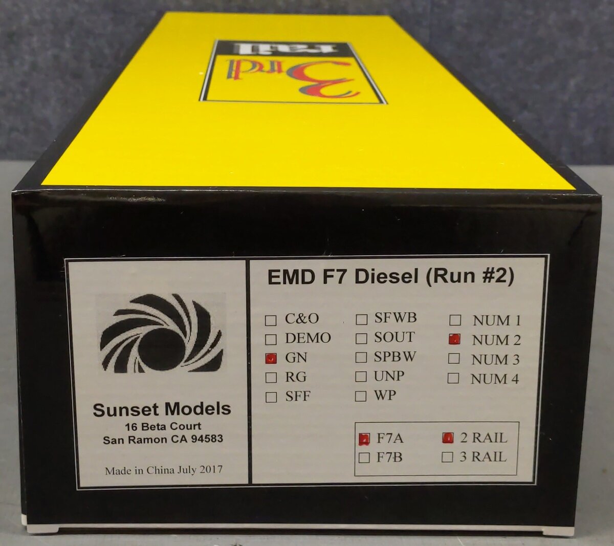 Sunset Models O Great Northern EMD F7 A-Unit Diesel Locomotive #363C (2-Rail) MT/Box
