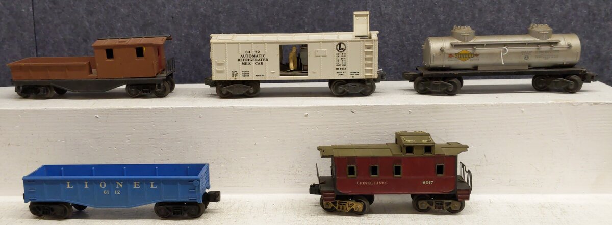 Lionel Vintage O Gauge Freight Cars # 3472 ,6017 ,6112 ,6465 & Other [5] VG