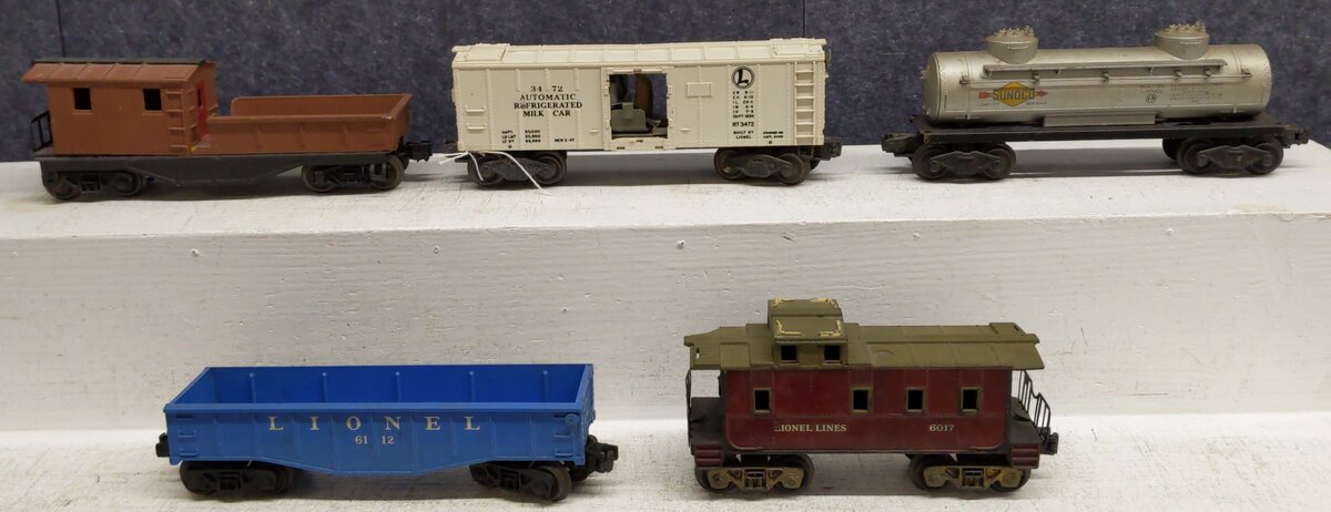 Lionel Vintage O Gauge Freight Cars # 3472 ,6017 ,6112 ,6465 & Other [5] VG