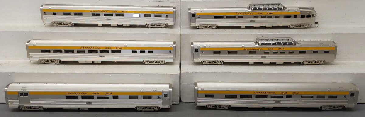 Golden Gate Depot O Aluminum C&O/Chessie Passenger Cars (Set of 6) - 2-Rail LN/Box