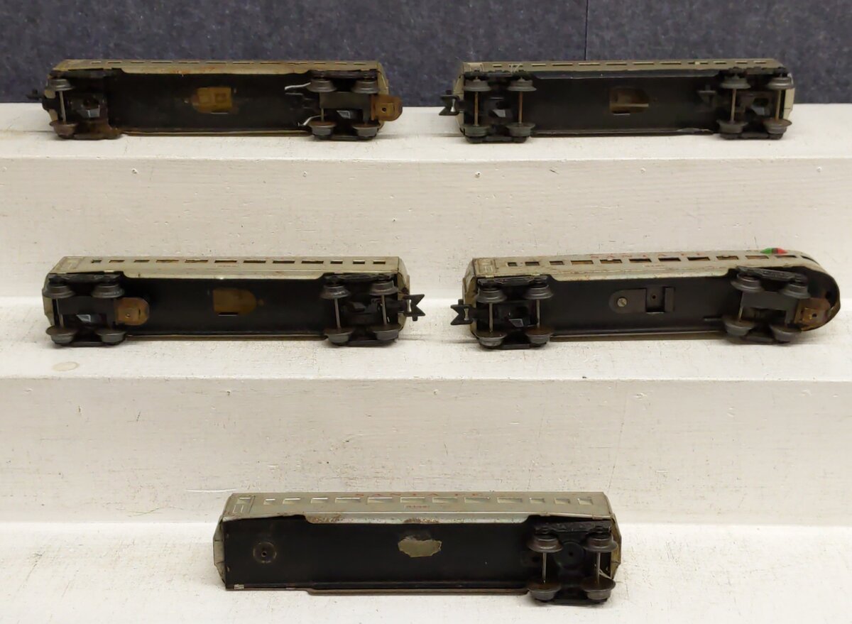 Marx Vintage O Scale Santa Fe Prewar Passenger Cars [5] VG