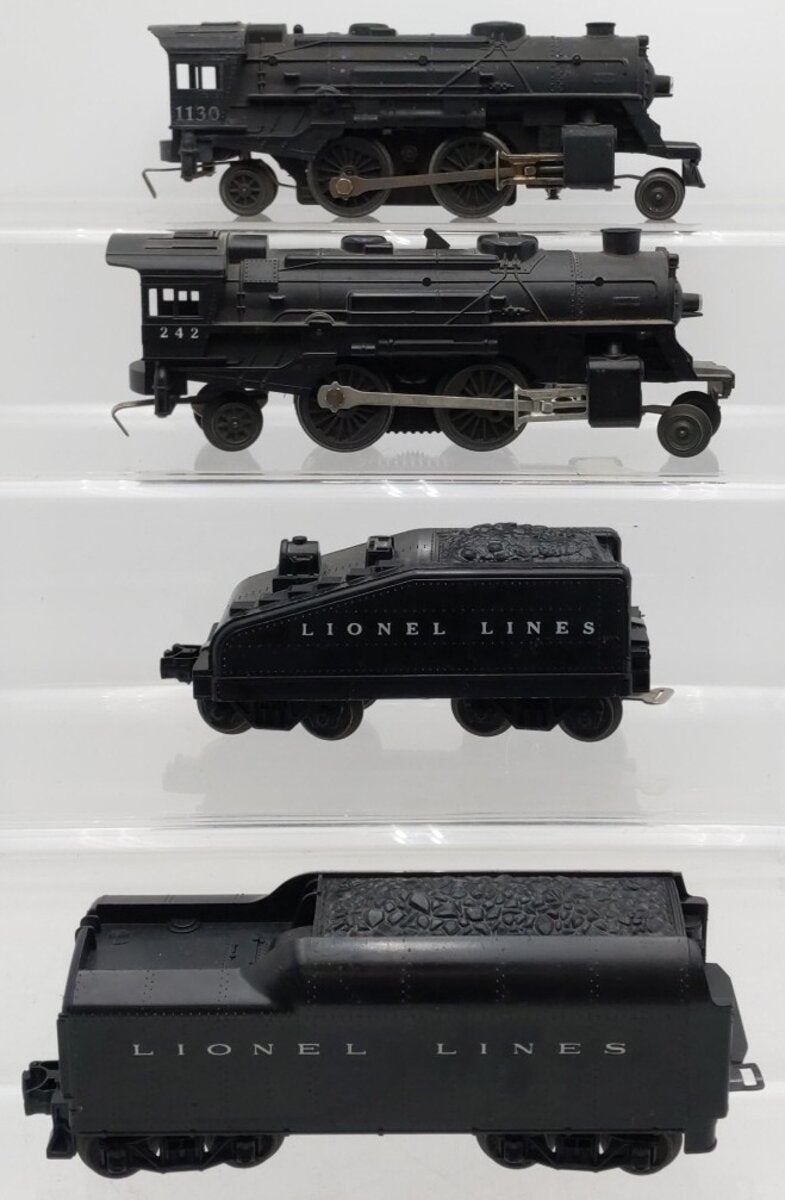 Lionel Vintage O Plastic Steam Locomotives and Tenders #1130/1130T & #242/1061T VG