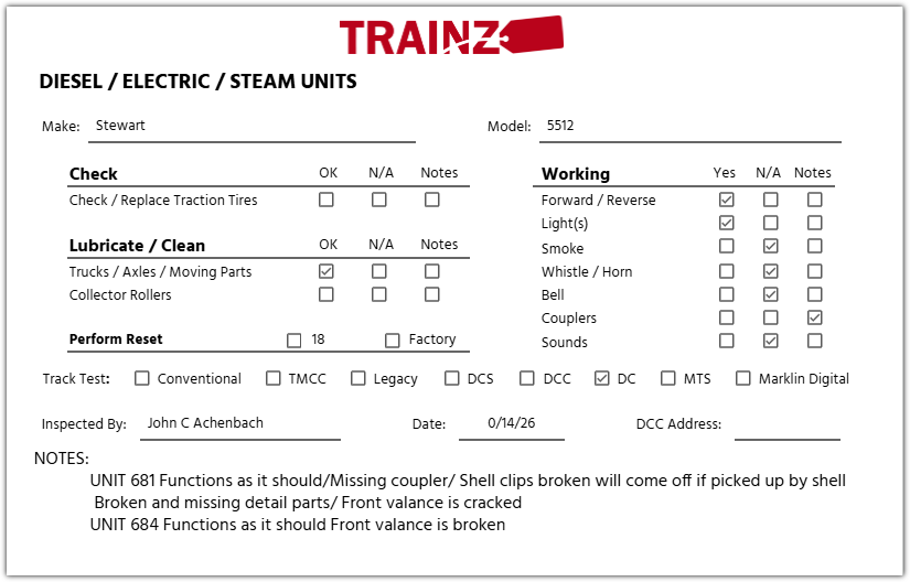 Stewart 5512 HO Maine Central EMD F3 Phase IV AA Powered Diesel Locomotives EX/Box