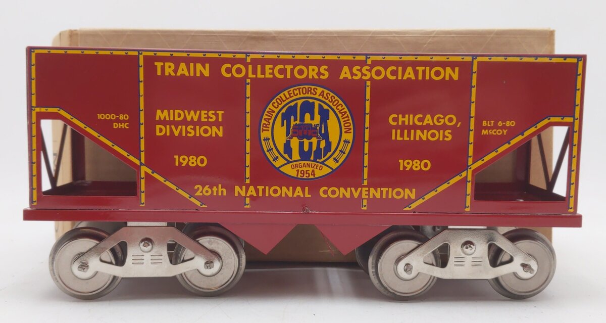 McCoy 1000-80 Standard Gauge TCA 1980 National Convention Coal Car EX/Box