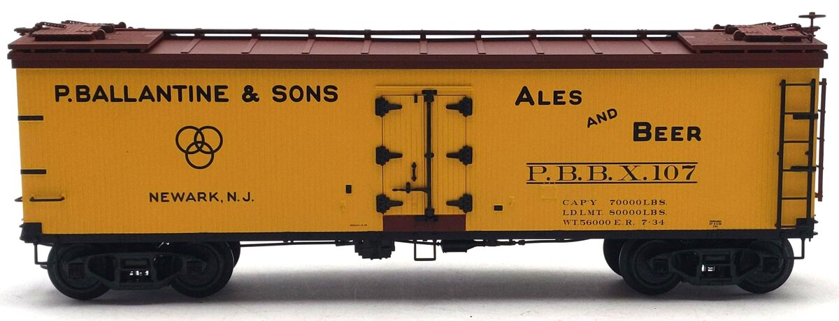 Atlas 8173-7 Ballantine Beer 40' Rebuilt Wood Reefer #107 (3-Rail) EX/Box