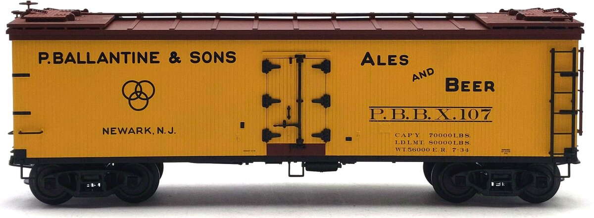 Atlas 8173-7 Ballantine Beer 40' Rebuilt Wood Reefer #107 (3-Rail) EX/Box