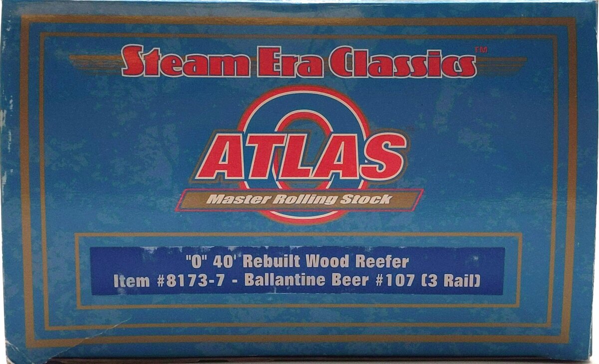 Atlas 8173-7 Ballantine Beer 40' Rebuilt Wood Reefer #107 (3-Rail) EX/Box