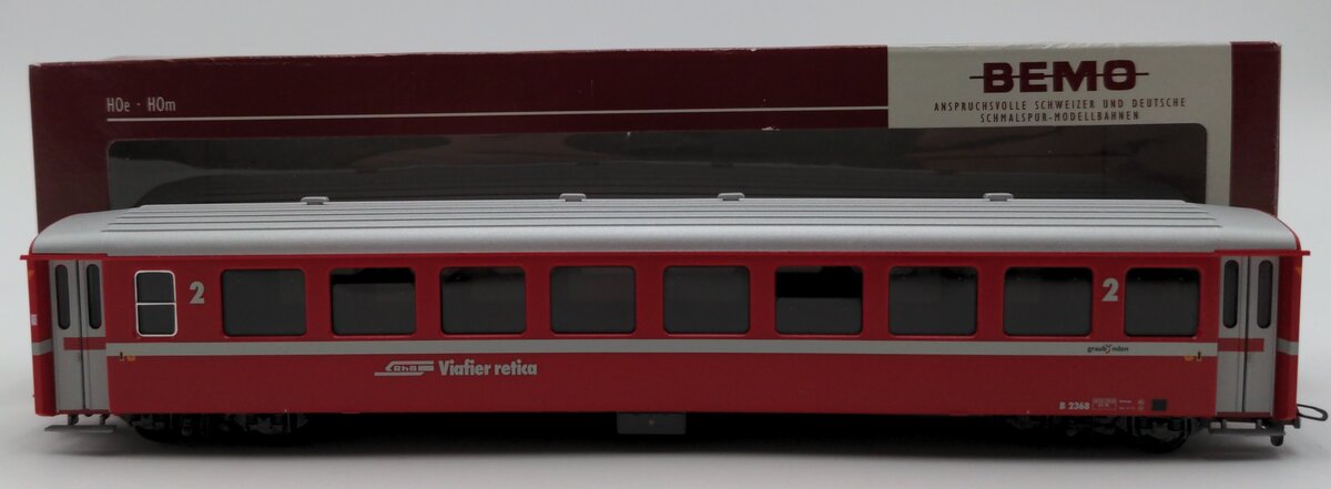 Bemo 3250 168 HOm Scale RhB Coach Car #2368 LN/Box