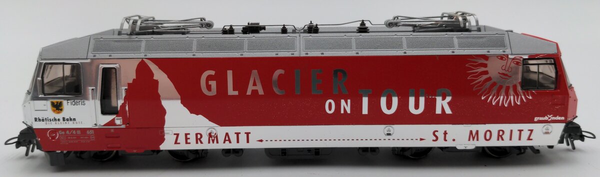 Bemo 1359 161 HOm Scale RhB "Glacier On Tour" Electric Loco DC/DCC Sound #651 LN/Box
