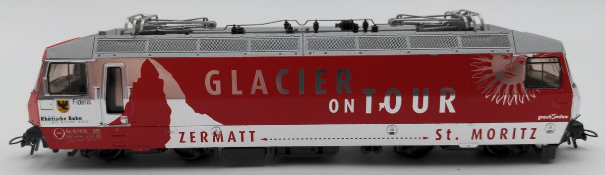 Bemo 1359 161 HOm Scale RhB "Glacier On Tour" Electric Loco DC/DCC Sound #651 LN/Box