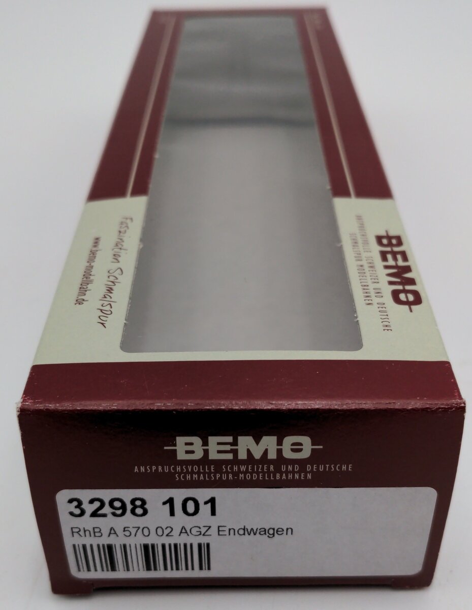 Bemo 3298 101 HOm RhB A 570 02 AGZ End Passenger Car #1 LN/Box