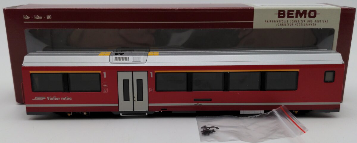 Bemo 3298 101 HOm RhB A 570 02 AGZ End Passenger Car #1 LN/Box