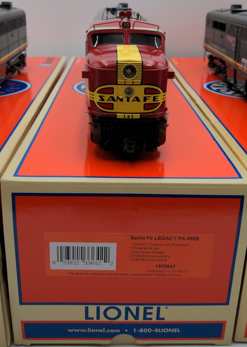 Lionel 1933640 O Santa Fe LEGACY Black Bonnet PA ALCO A-B-A Set #55 EX/Box