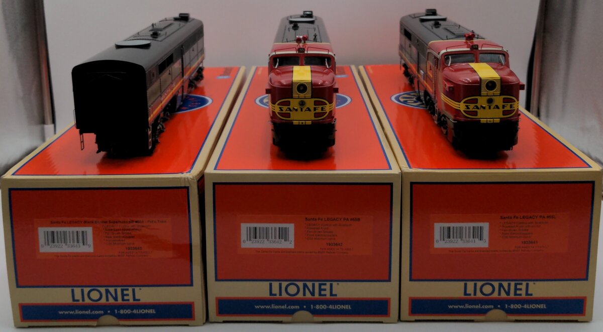 Lionel 1933640 O Santa Fe LEGACY Black Bonnet PA ALCO A-B-A Set #55 EX/Box