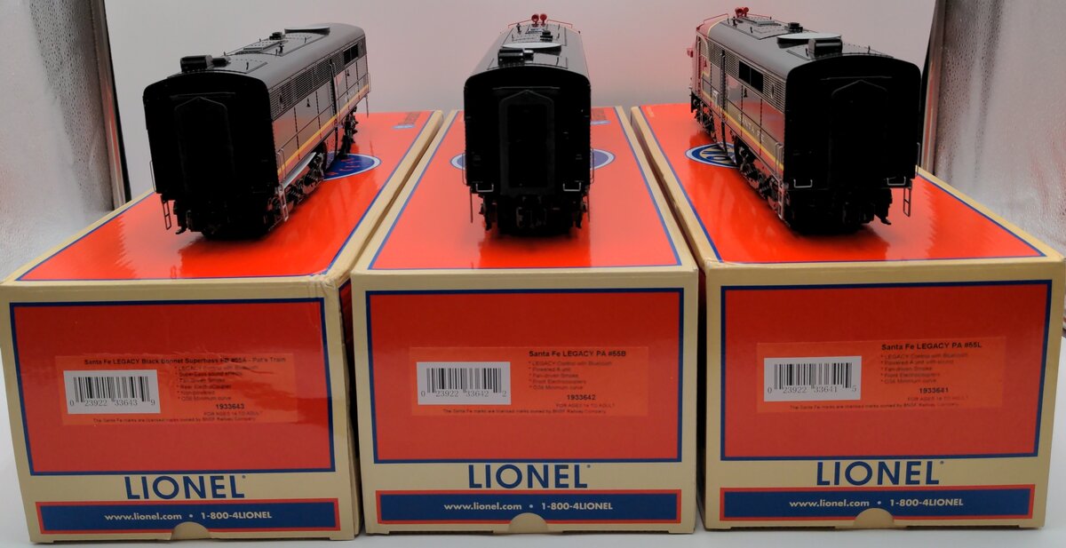 Lionel 1933640 O Santa Fe LEGACY Black Bonnet PA ALCO A-B-A Set #55 EX/Box