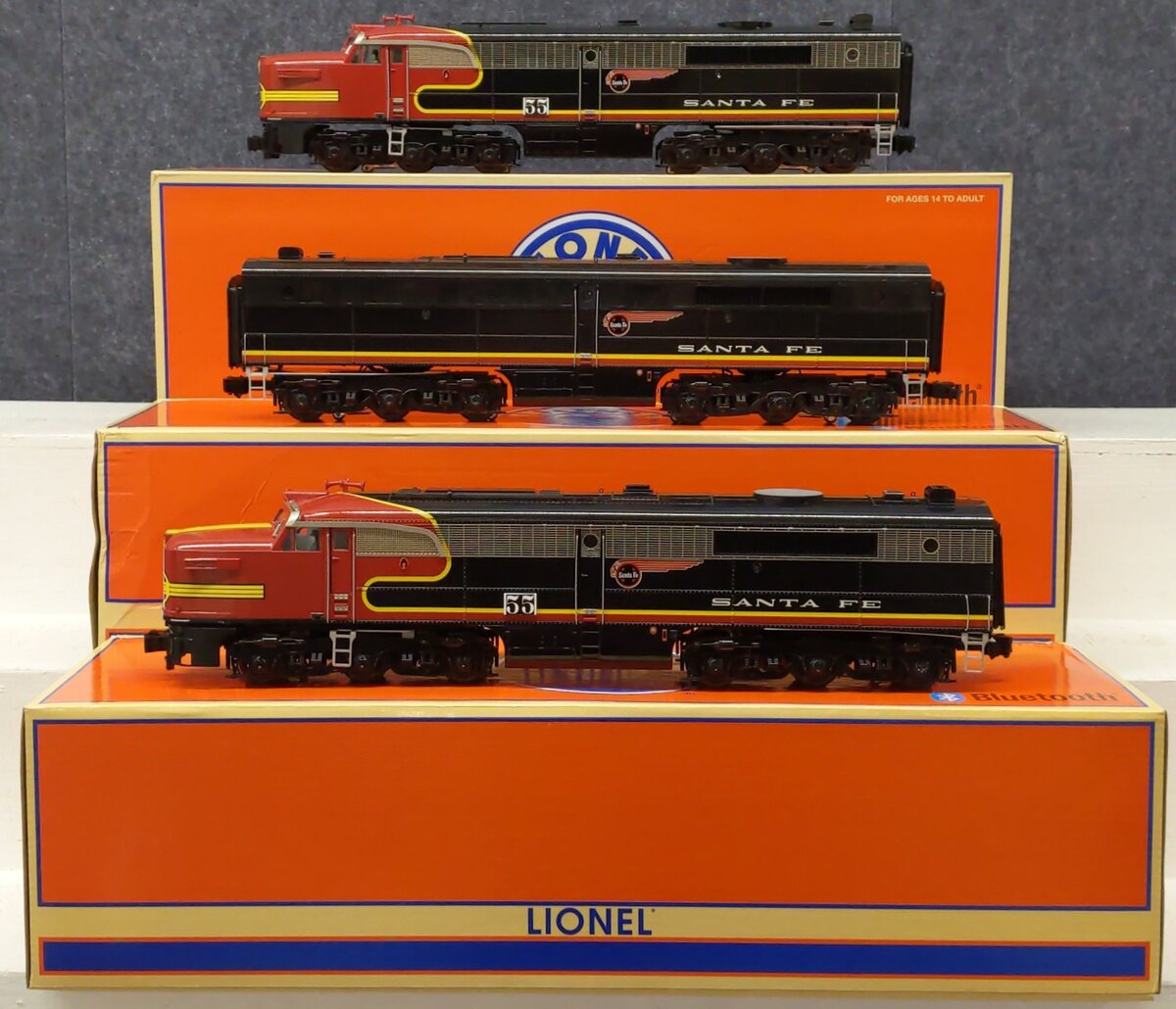 Lionel 1933640 O Santa Fe LEGACY Black Bonnet PA ALCO A-B-A Set #55 EX/Box