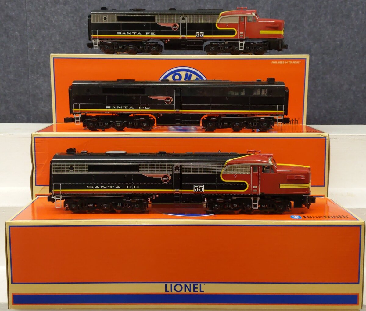 Lionel 1933640 O Santa Fe LEGACY Black Bonnet PA ALCO A-B-A Set #55 EX/Box