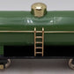 MTH 10-2079 Standard Gauge 190 Green Tank Car EX