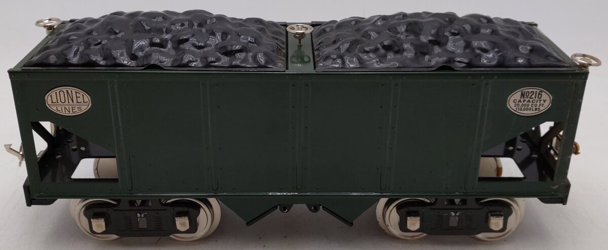 MTH 10-1053 Standard Gauge Green & Black Hopper with Brass Trim #216 VG
