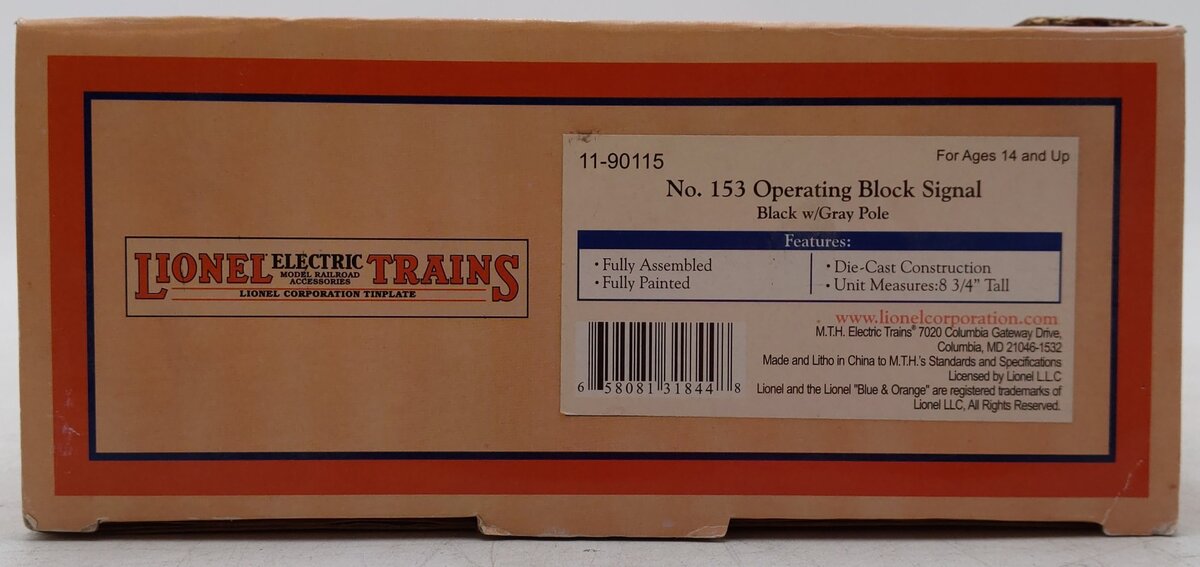 MTH 11-90115 Standard #153 Operating Block Signal, Black/Gray EX/Box