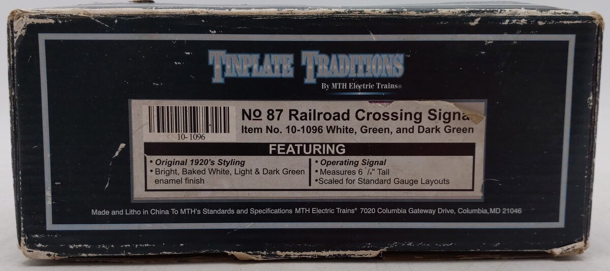 MTH 10-1096 Standard Gauge RR Crossing Signal EX/Box